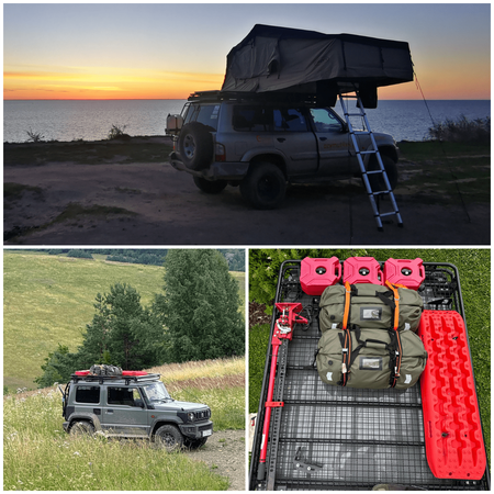 Bagażnik dachowy Mitsubishi Delica Space Gear, z siatką, wymiary: 127 cm x 180 cm