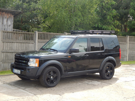 Bagażnik dachowy Land Rover Discovery III, IV od 2004 do 2017 r. krótki, bez siatki. Wysoki uchwyt.