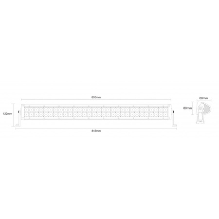 Panel LED 60 x LED łuk LB0005V dł.805mm + mocowanie dedykowane do bagażnika