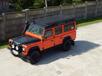 Bagażnik dachowy Land Rover Defender 110, bez siatki.