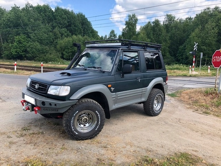 Bagażnik dachowy Hyundai Galloper 2, 1998-2003 r., 3 drzwi, short z siatką.