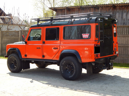 Bagażnik dachowy Land Rover Defender 110, bez siatki.