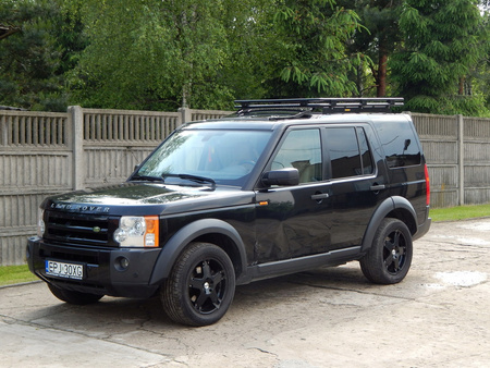 Bagażnik dachowy Land Rover Discovery III, IV od 2004 do 2017 r. krótki, z siatką. Wysoki uchwyt.