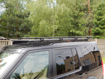 Bagażnik dachowy Land Rover Discovery III, IV od 2004 do 2017 r. długi, bez siatki. Niski uchwyt.
